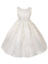 Big Girls Ivory Pearl Trim Classic Pleated Plus Size Communion Dress 16.5-20.5 - SophiasStyle.com